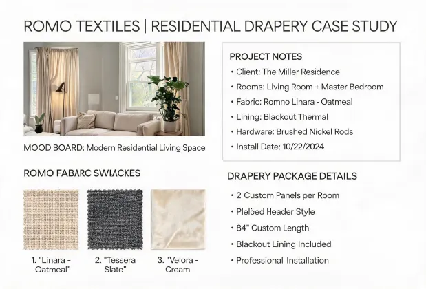 Romo Residential drapery packages fabric case